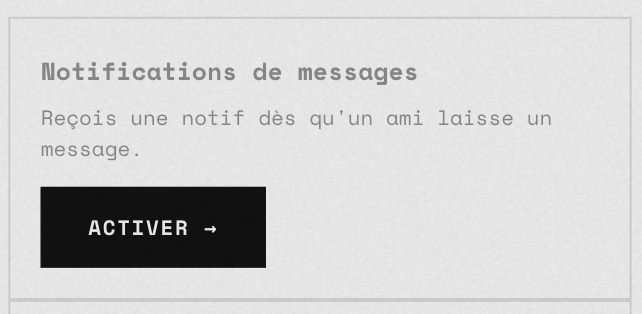 Activation des notifications push